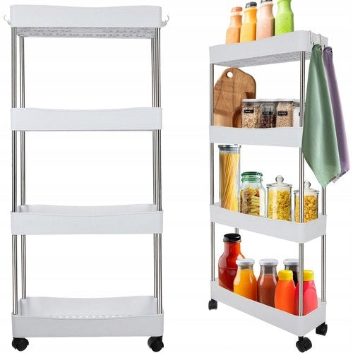 BATHROOM SHELF Kitchen Bookcase on Wheels for Bathroom Mobile Cabinet TROLLEY