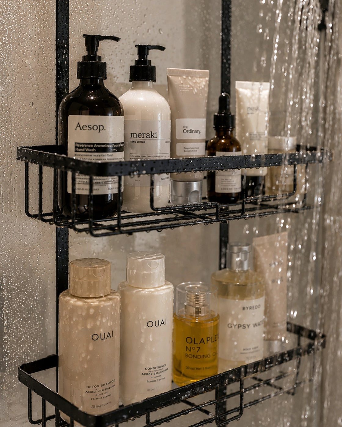 BATHROOM SHELF ORGANIZER HANGING FOR SHOWER CABIN BLACK KAMILLE Manufacturer code KM0450