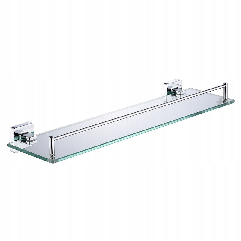 BATHROOM SHELF UNDER MIRROR GLASS HANGING WALL ORGANIZER MARGO CHROME
