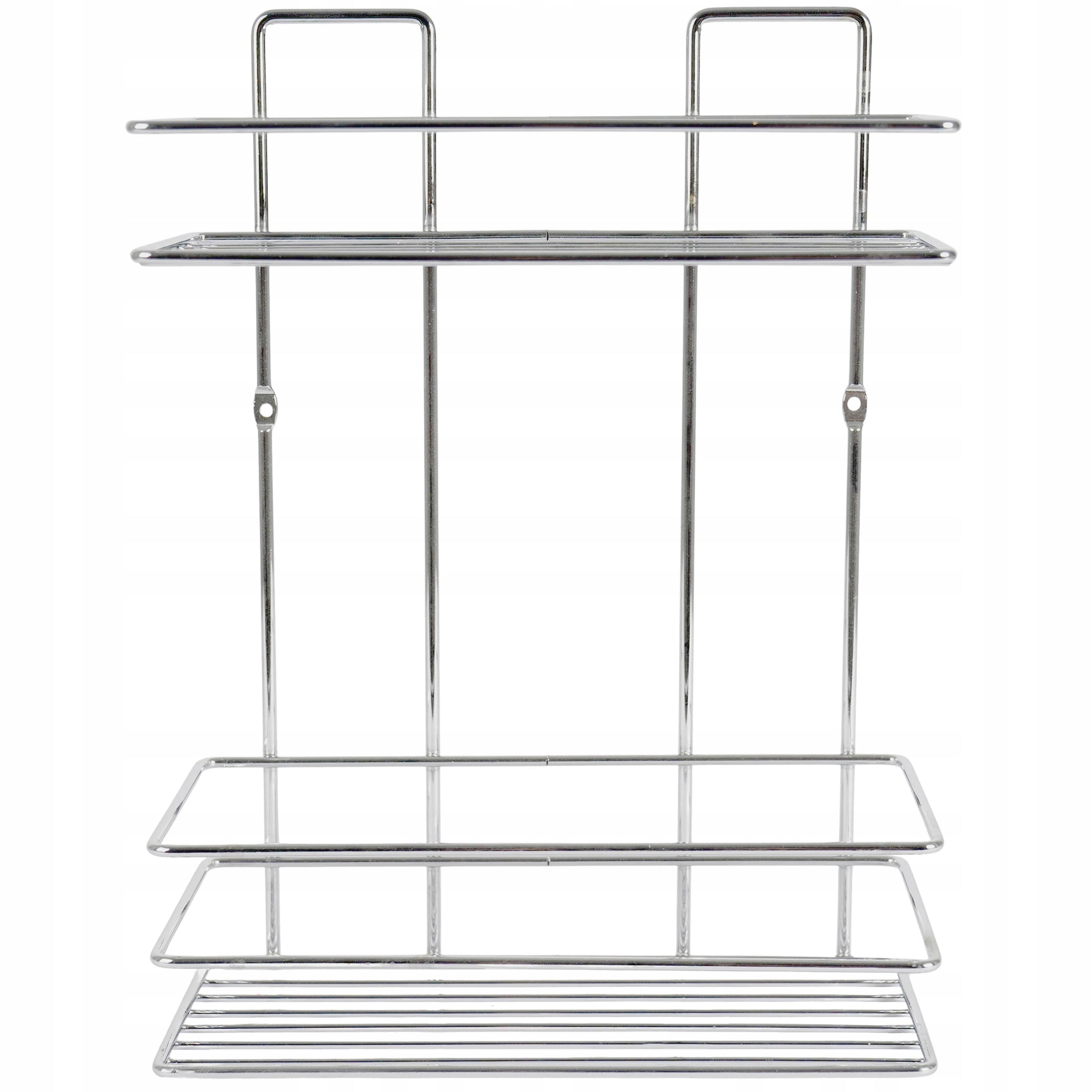 BATHROOM SHELF WIRE SILVER NON-INVASIVE METAL TWO LEVELS SOLID Packaging status original