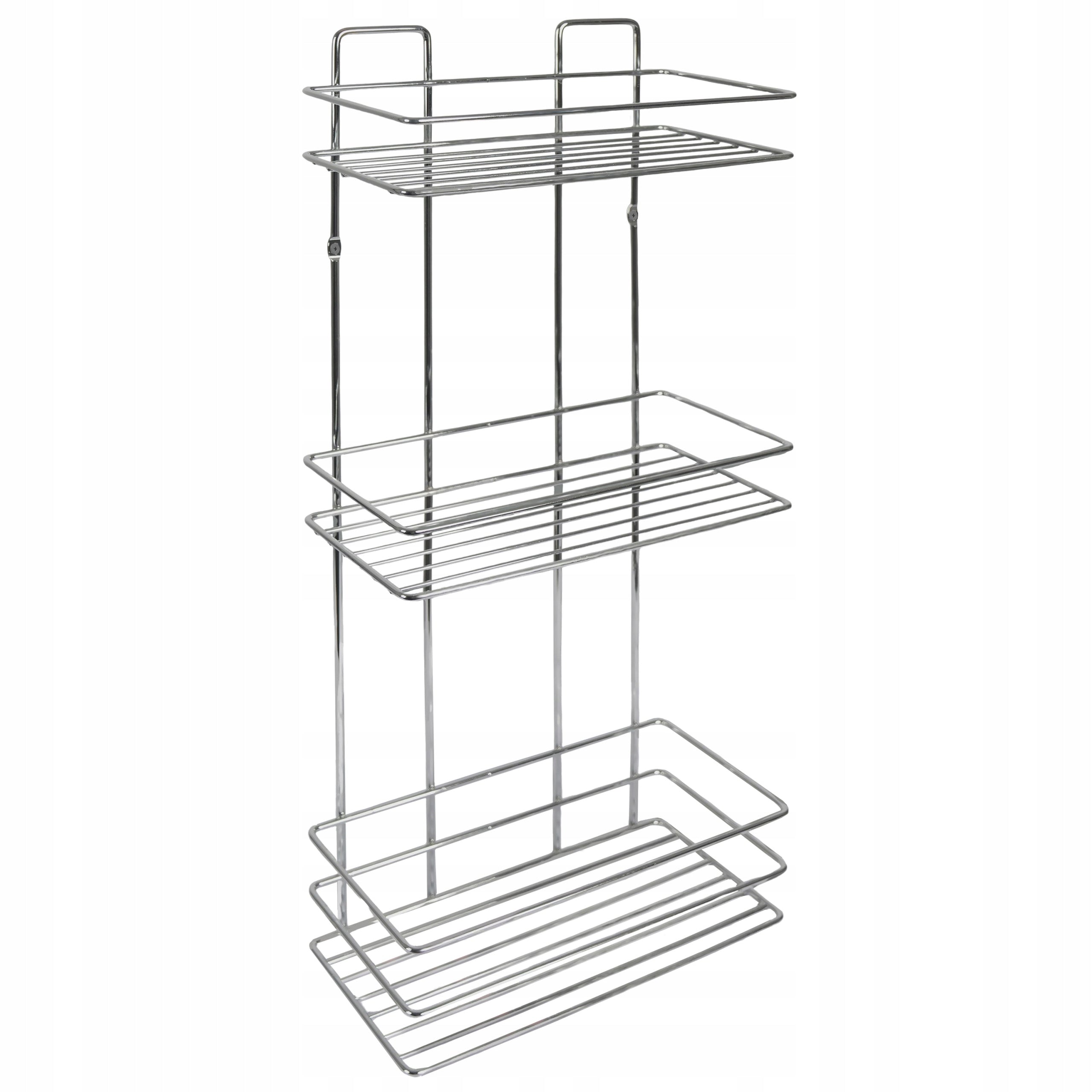 BATHROOM SHELF WIRE SILVER THREE LEVELS WITHOUT DRILLING WALL-MOUNTED Brand Sepio