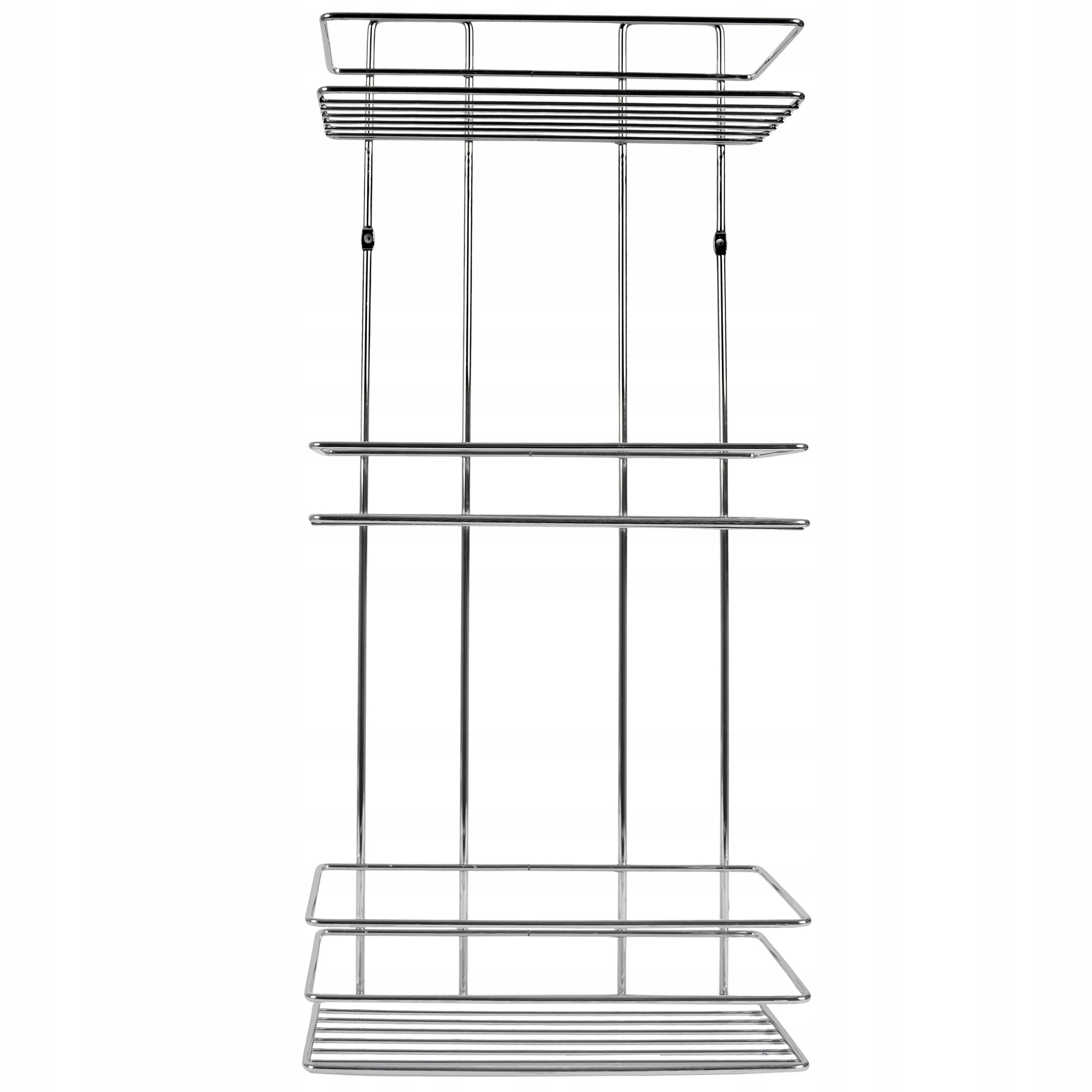 BATHROOM SHELF WIRE SILVER THREE LEVELS WITHOUT DRILLING WALL-MOUNTED Packaging status original