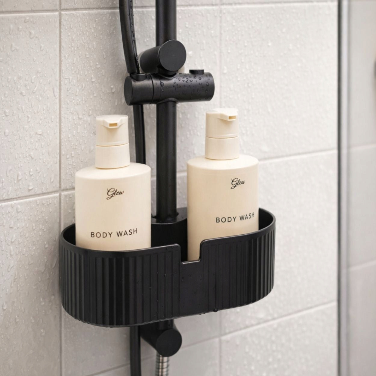 BATHROOM SHELF for shower rod for SHOWER COSMETICS ORGANIZER Brand HowHomely