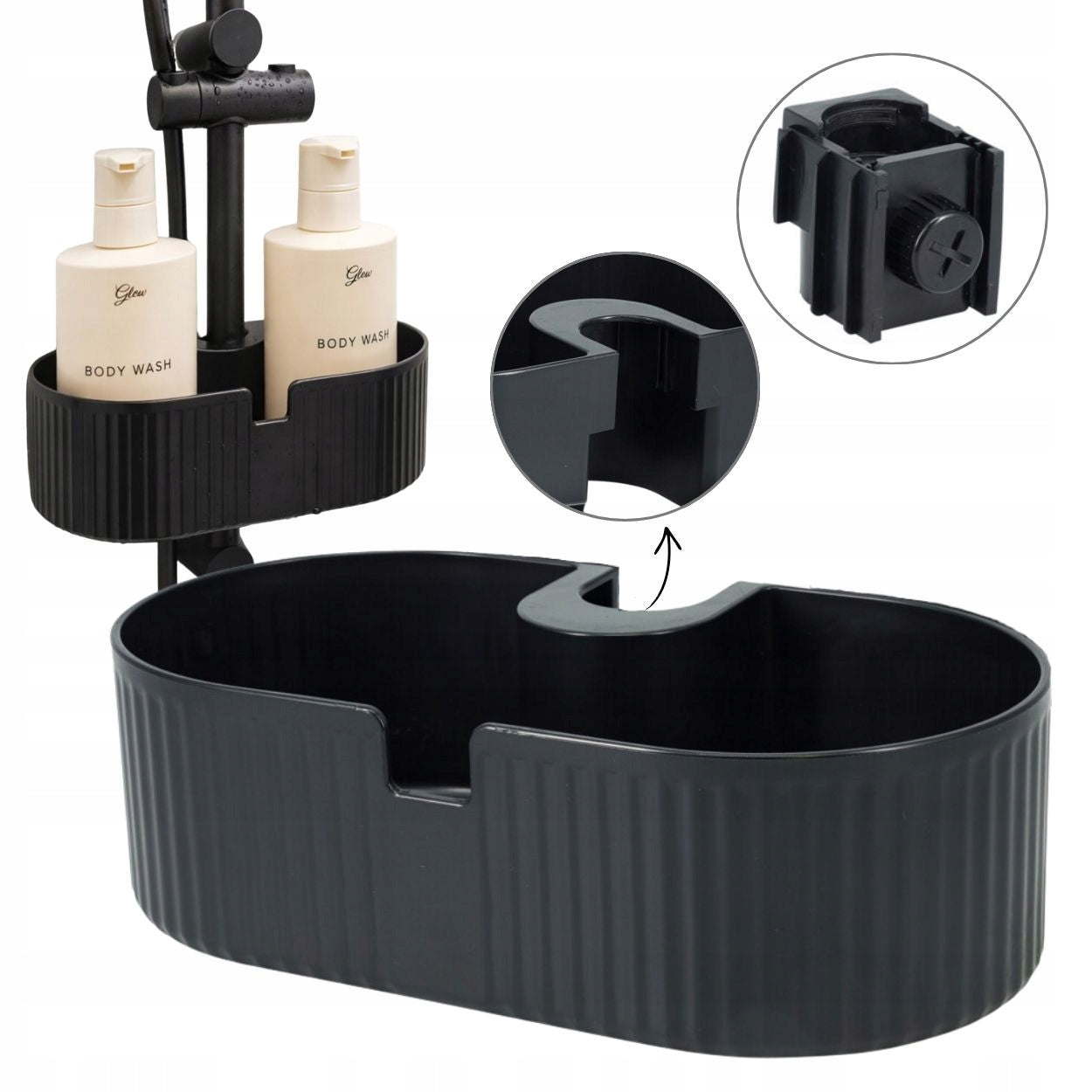 BATHROOM SHELF for shower rod for SHOWER COSMETICS ORGANIZER