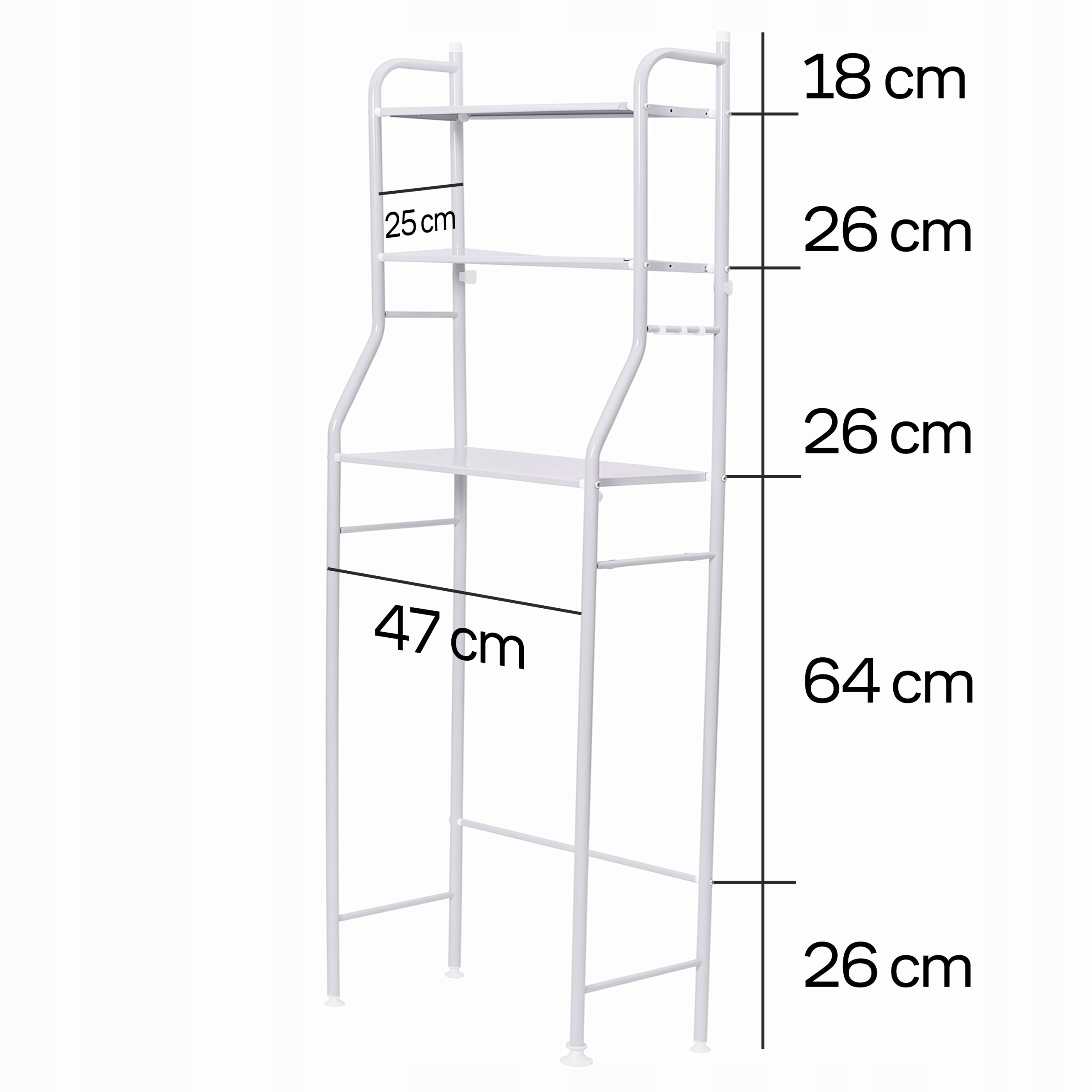 BATHROOM SHELVING CABINET 3 SHELVES HORIZONTAL RACK SHELF ORGANIZER OVER TOILET Manufacturer code NAD TOALETE PRALKĘ O1009