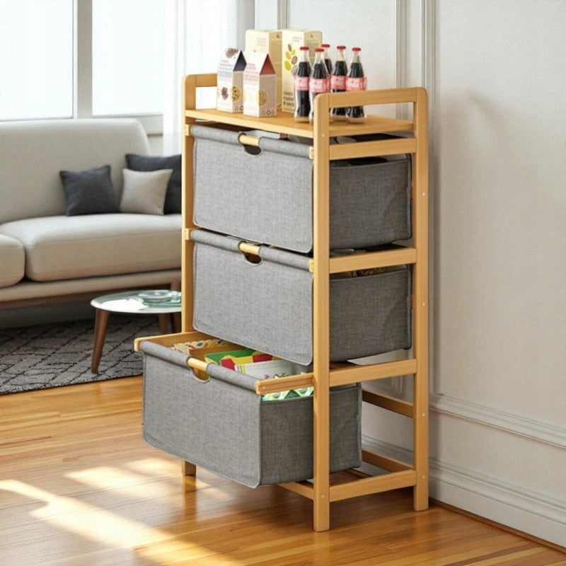 BATHROOM SHELVING UNIT BAMBOO WOODEN MODERN 3 DRAWERS MATERIAL Brand no brand
