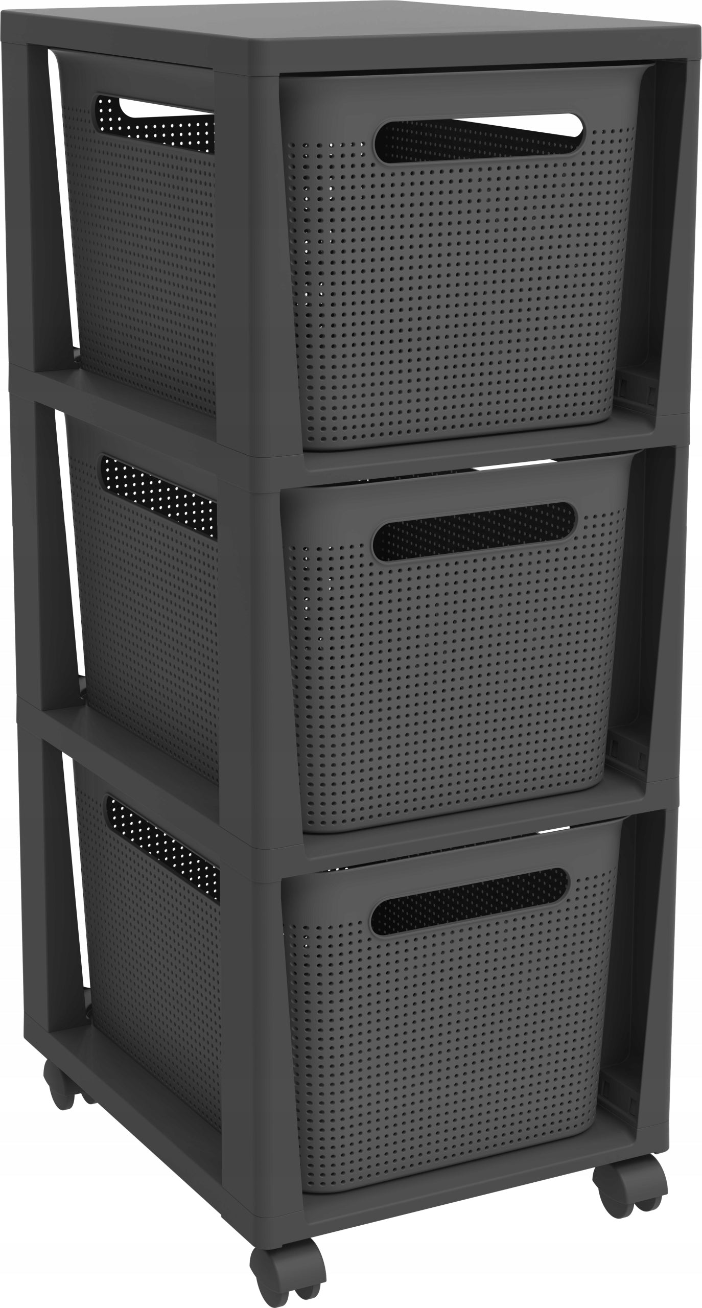 BATHROOM SHELVING UNIT CHEST OF DRAWERS ON WHEELS WITH 3 BASKETS 3x16L ROTHO ANTHRACITE EAN (GTIN) 7610859246745
