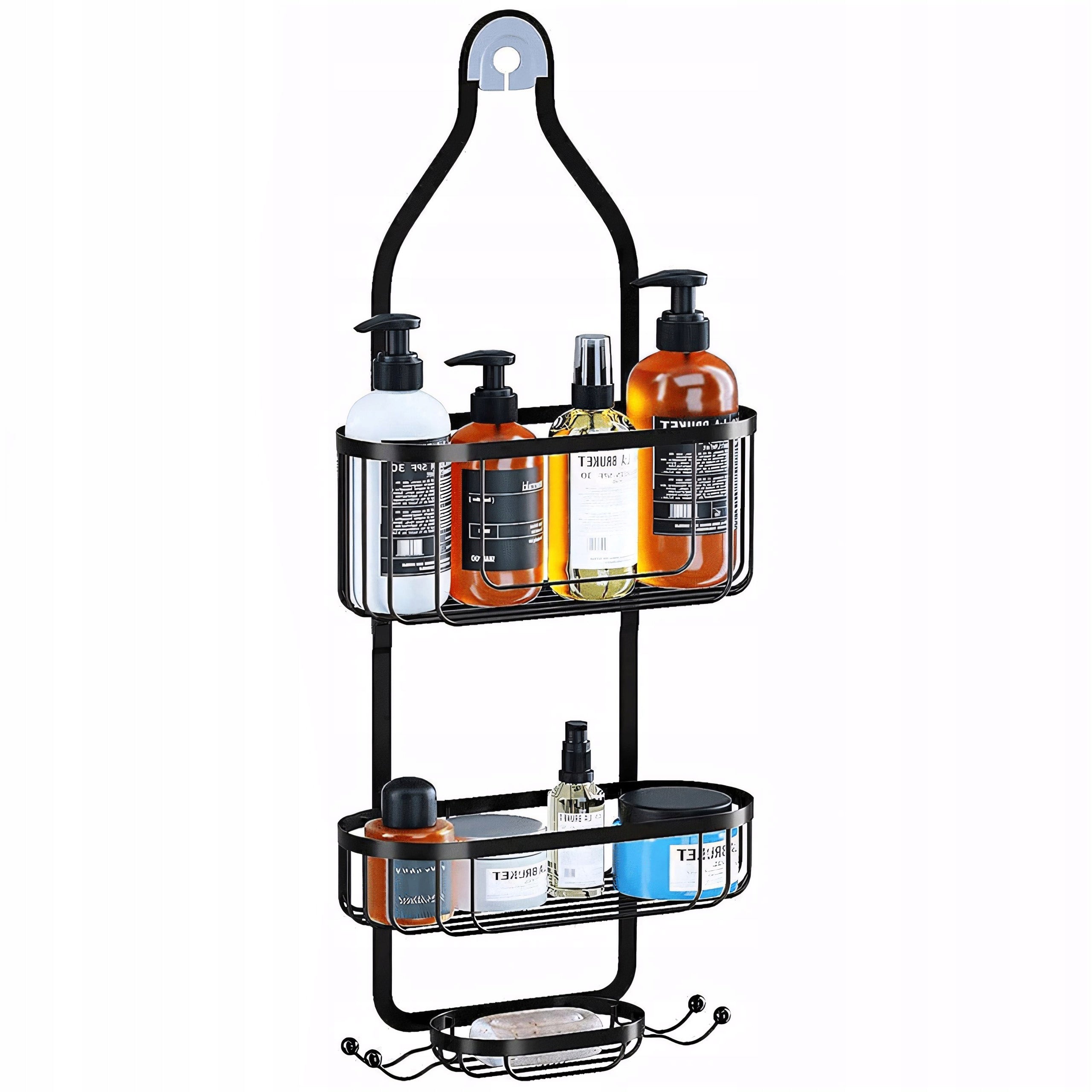 BATHROOM SHOWER HANGING SHELF BLACK DOUBLE RESISTANT Manufacturer code R-O952