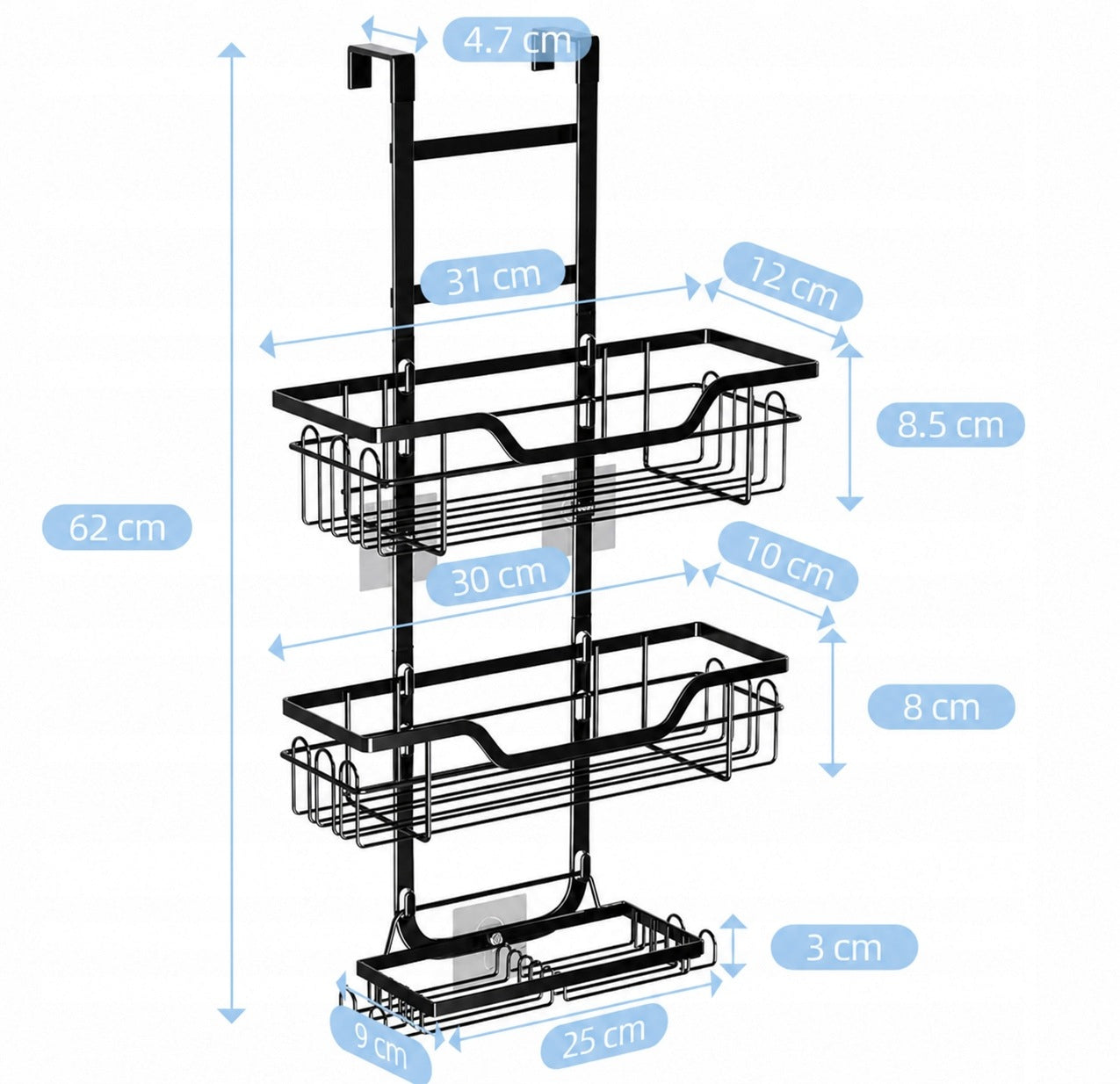 BATHROOM SHOWER HANGING SHELF FOR CABINS WITHOUT DRILLING Packaging status original