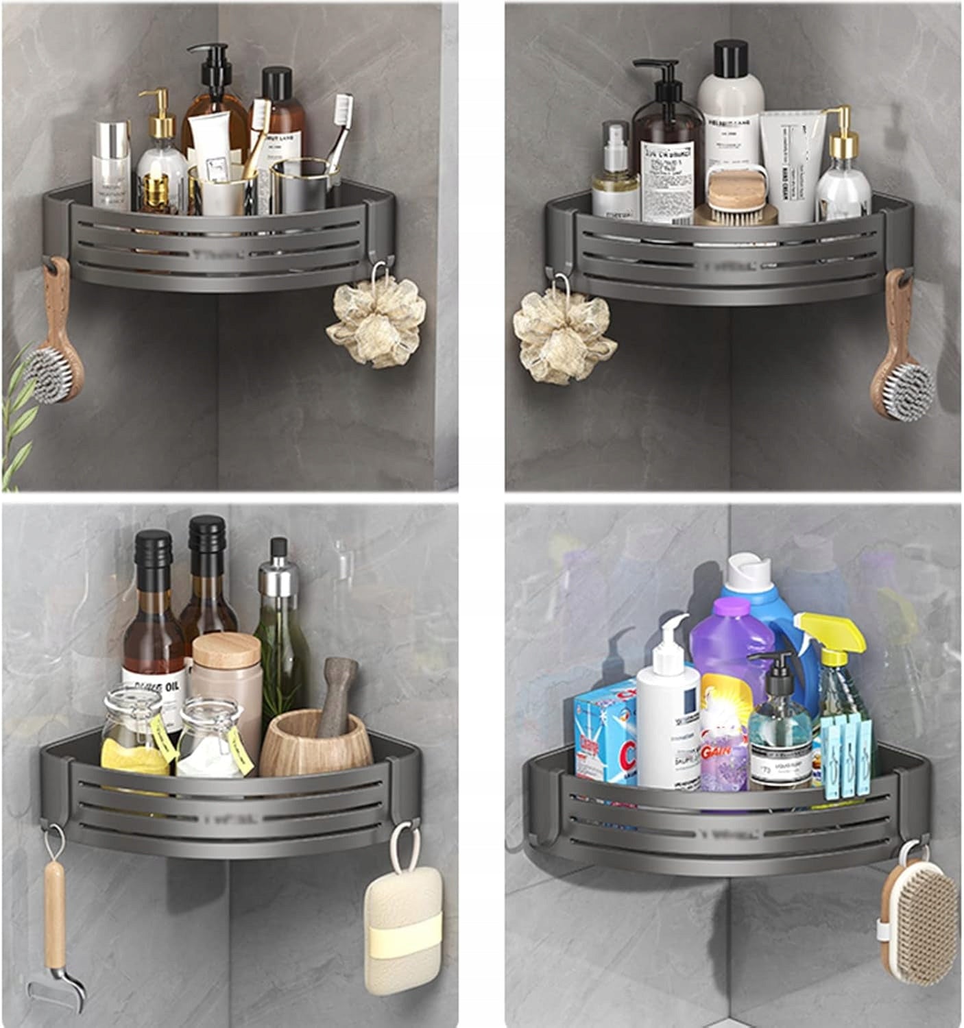 BATHROOM SHOWER SHELF HANGING CORNER ALUMINUM FOR KITCHEN Manufacturer code Pólka łazienkowa narożna