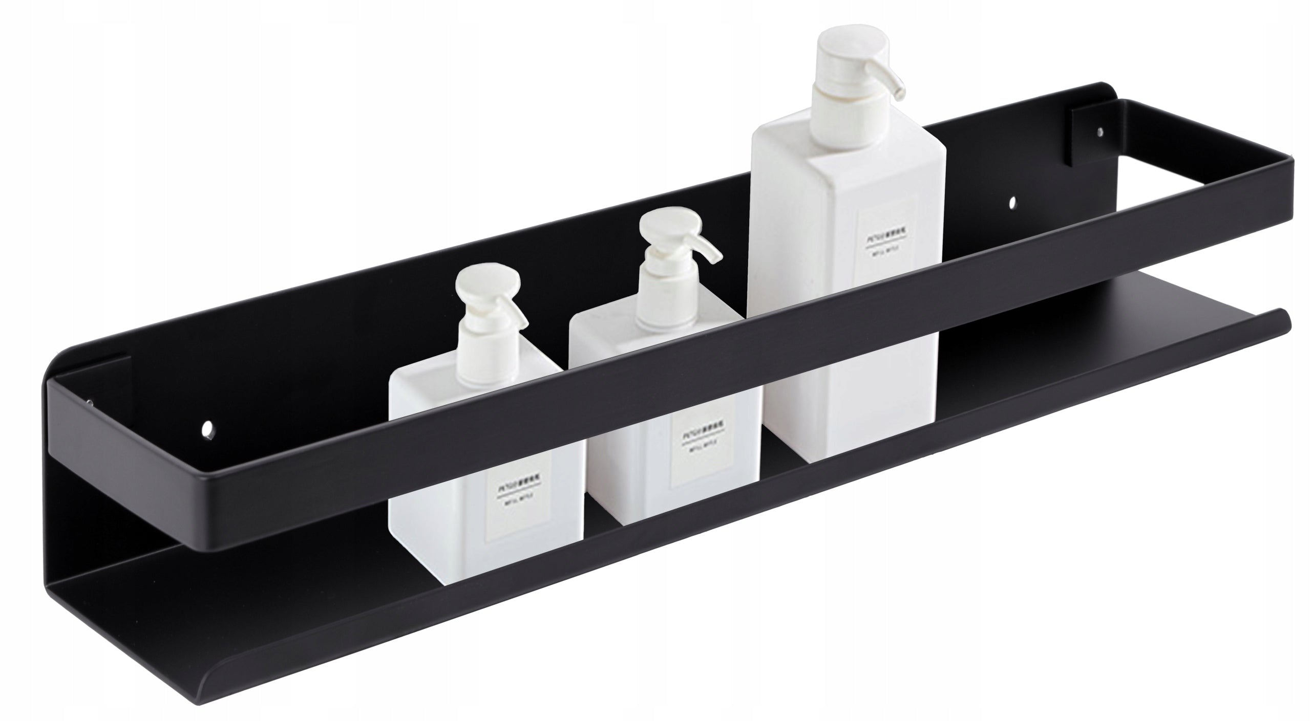 BATHROOM SHOWER SHELF LOFT BLACK KITCHEN HANGING ORGANIZER 30 cm