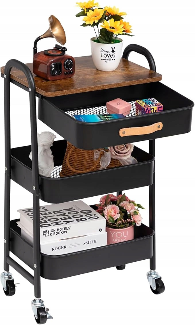 BATHROOM TROLLEY ON WHEELS COSMETIC RACK FOR HAIR SALON