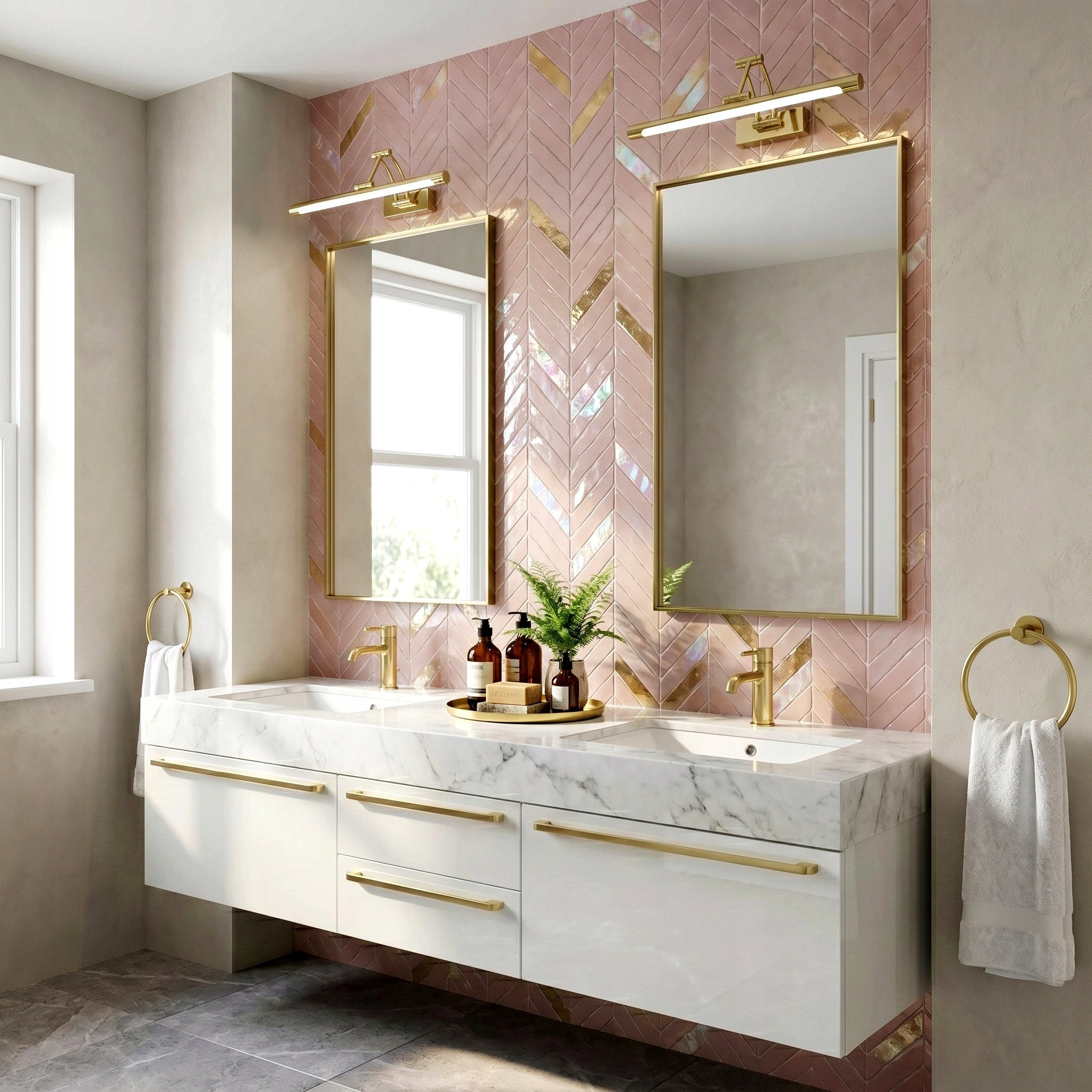 BATHROOM WALL LAMP LED 42CM SWE019-1W GOLD GLOSS OVER MIRROR MOVABLE ARM Brand TOOLIGHT