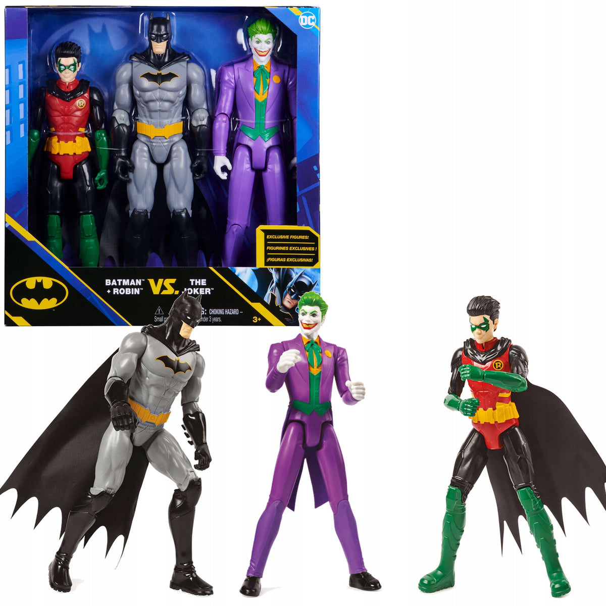 BATMAN SET 3IN1 DC COMICS LARGE FIGURINES 30CM BATMAN ROBIN JOKER