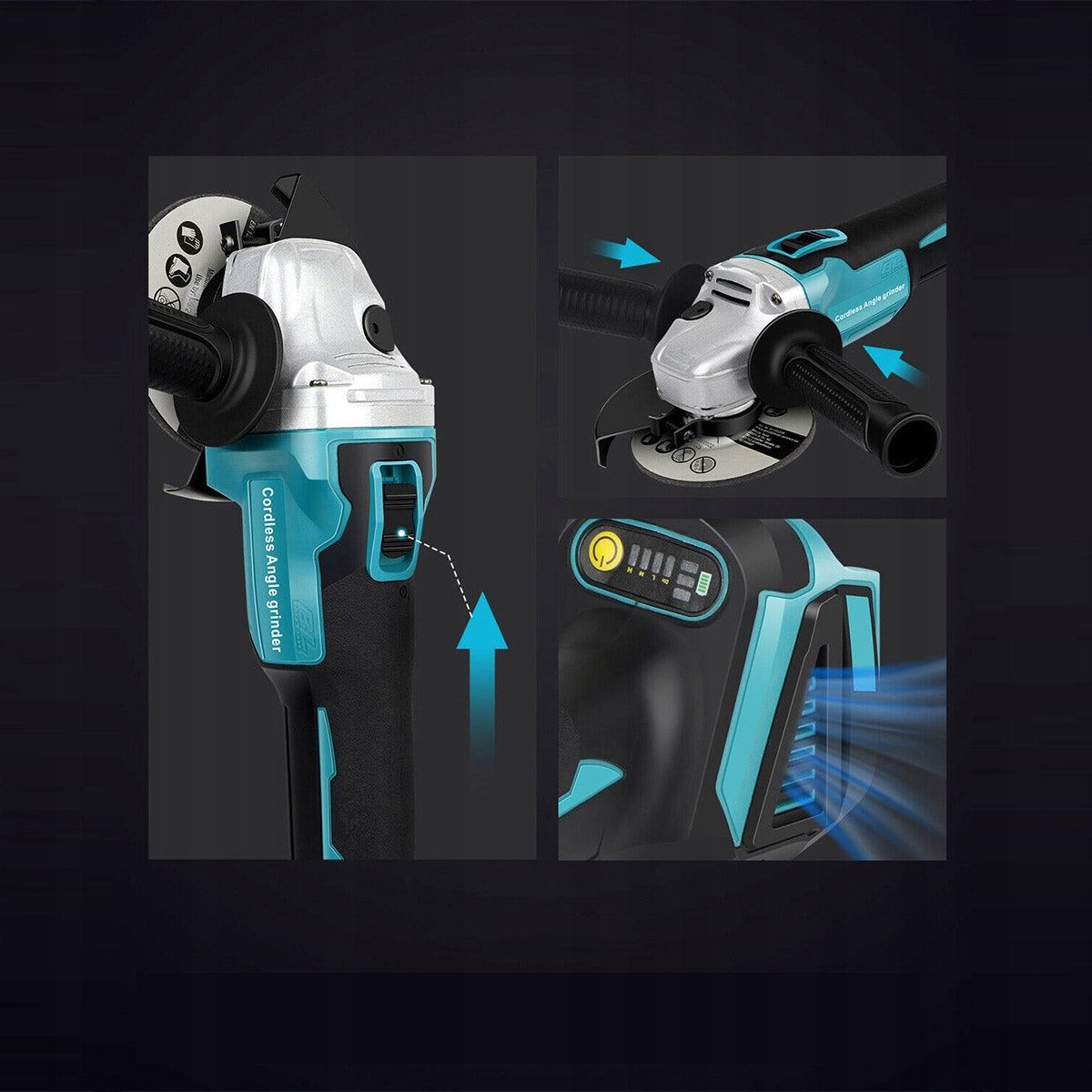BATTERY ANGLE GRINDER for Makita BATTERY 18V 125mm 1100W Disc diameter 125 mm
