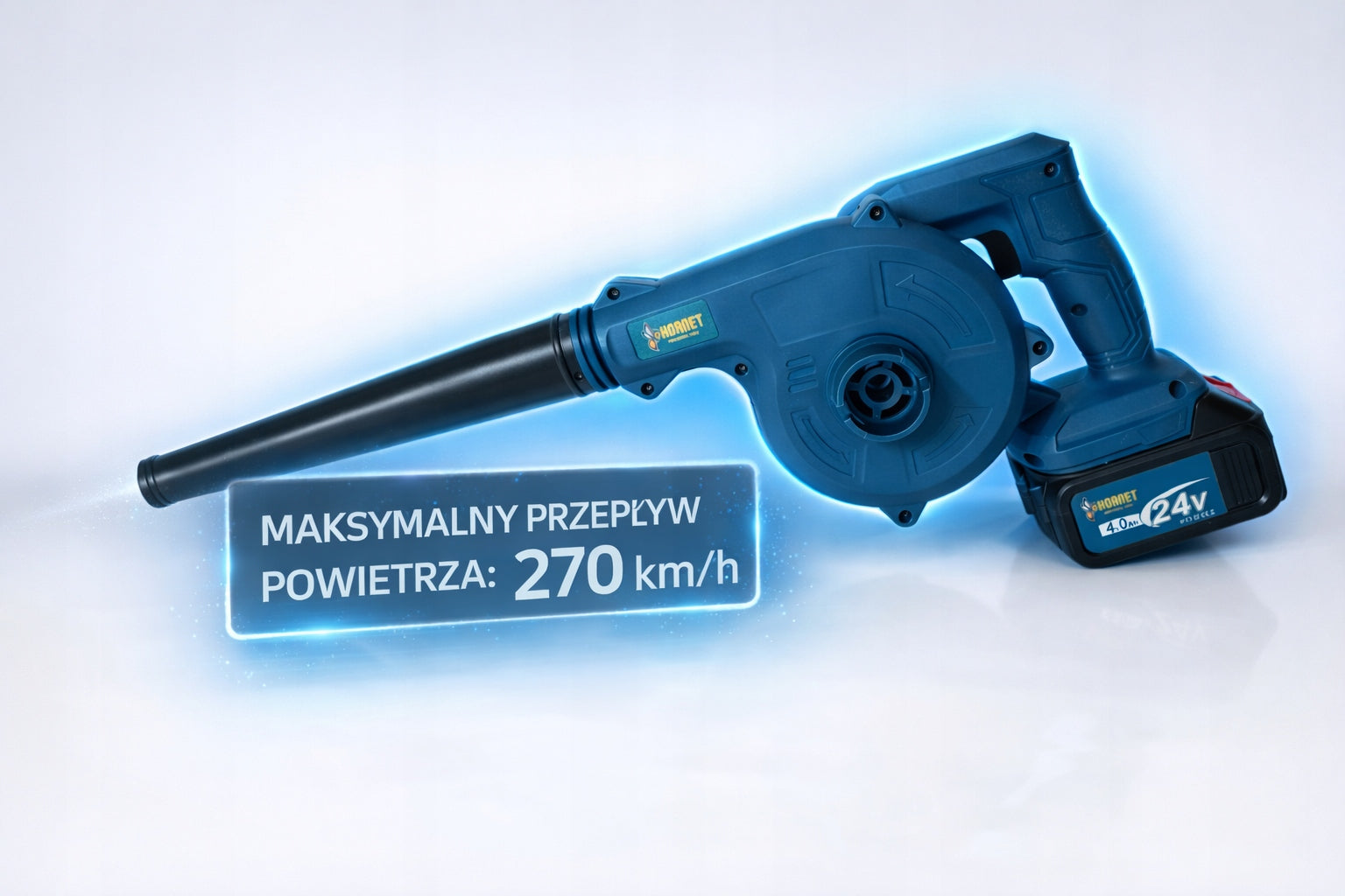 BATTERY BLOWER FOR SNOW LEAVES VACUUM CLEANER 2in1 POWERFUL 2xAKU 24V 4Ah Air velocity 270 km/h