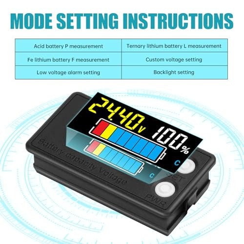 BATTERY CAPACITY MONITOR 12V 24V 36V 48V 60V 72V 84V TESTER Manufacturer code SWC5908201491434