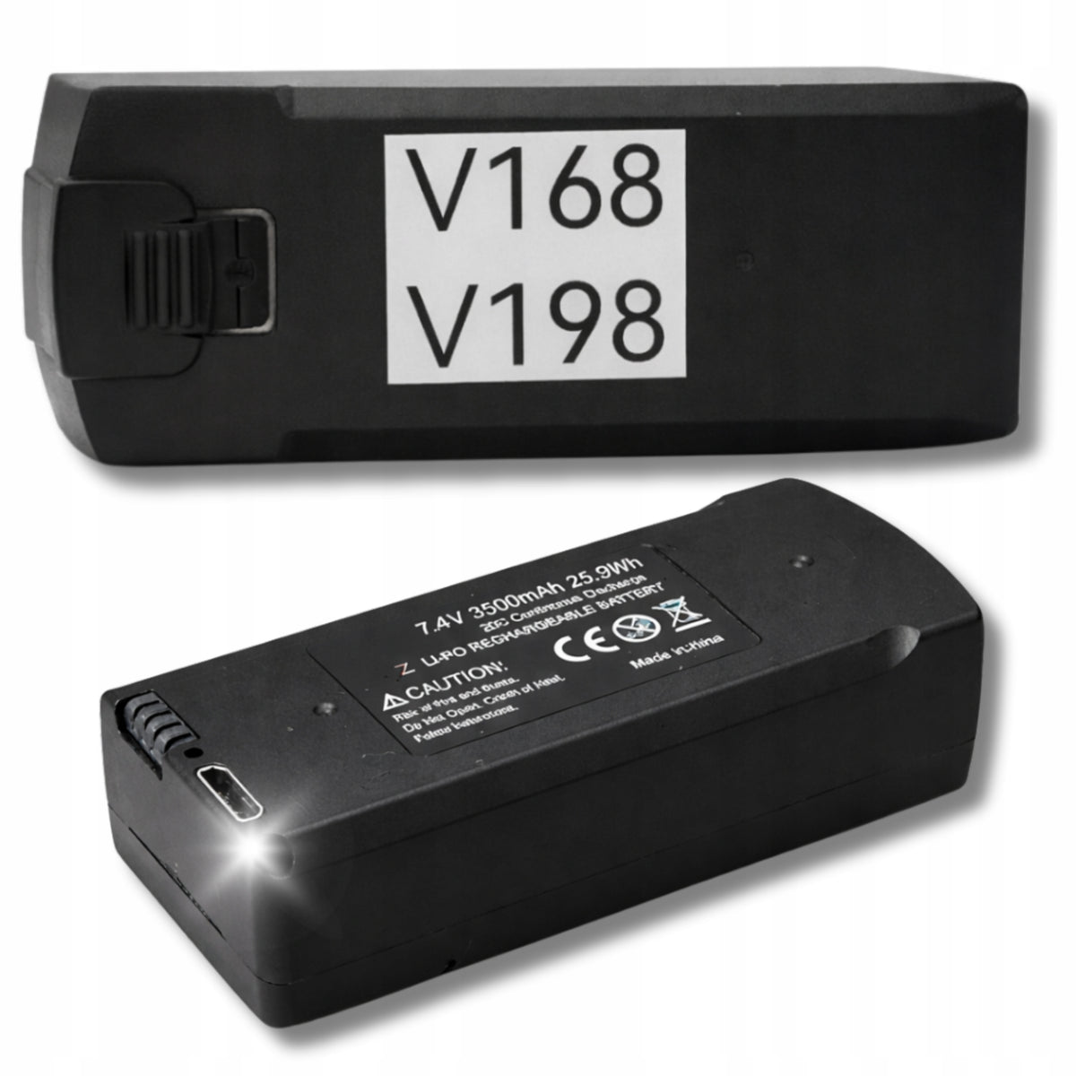 BATTERY FOR DRONE V168 MAX V198 3000mAh 7.4V RECHARGEABLE REPLACEMENT