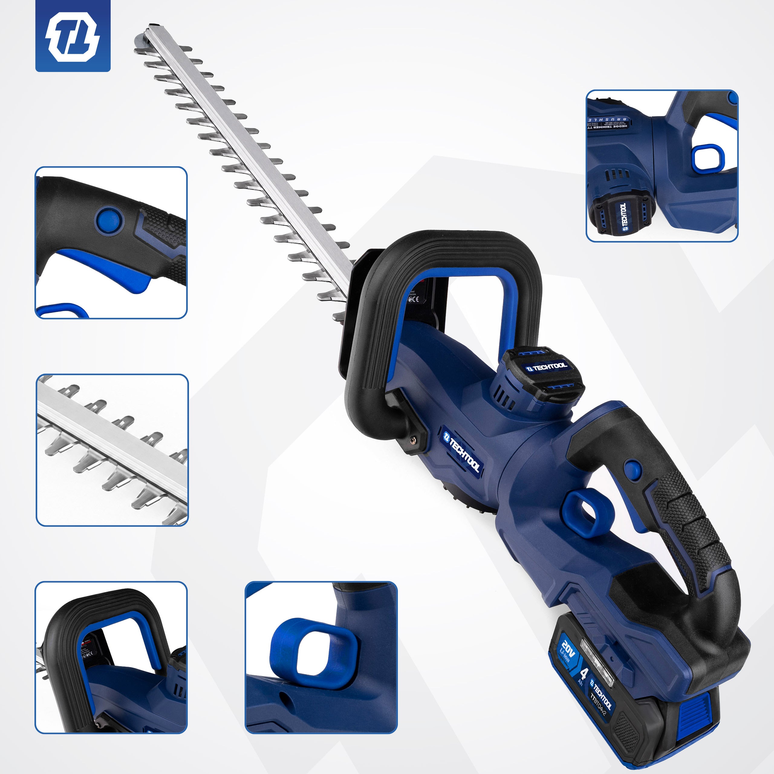 BATTERY HEDGE TRIMMERS FOR SHRUBS BATTERY >4.0 AH< TECHTOOL Packaging status original