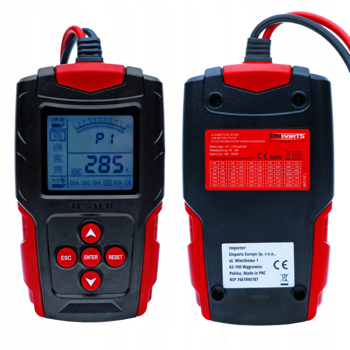 BATTERY METER TESTER WITH LCD DISPLAY 12/24V 3Ah – 200Ah Brand EinParts
