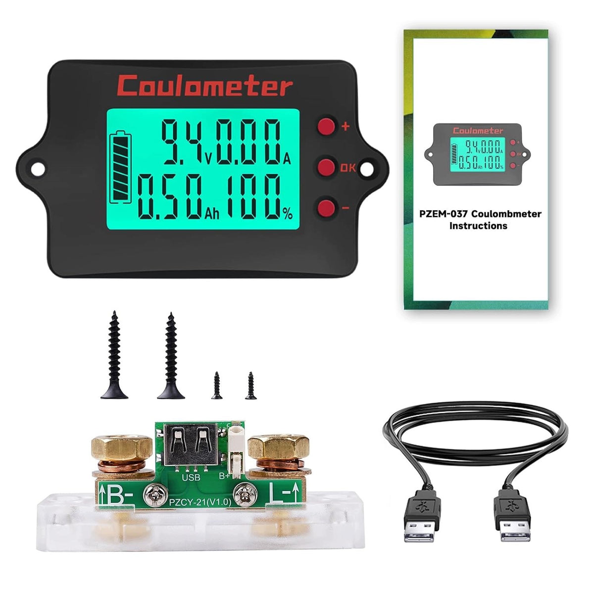 BATTERY MONITOR 100A VOLTAGE TESTER 8-120V SOLAR BALL METER