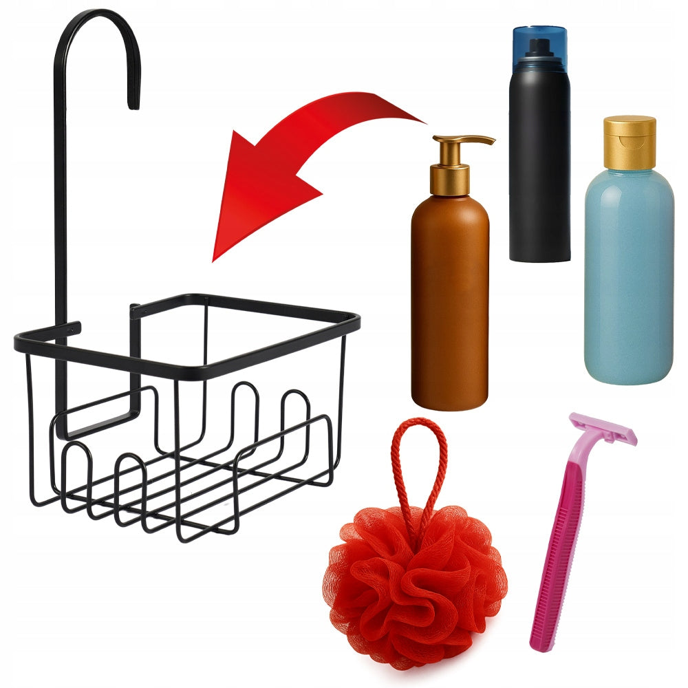 BATTERY MOUNTED SHELF FOR SOAP TRINKETS BLACK BATHROOM STEEL