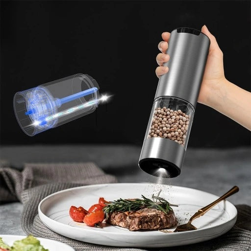 BATTERY OPERATED ELECTRIC PEPPER AND SALT GRINDER 2 PACK Packaging status original