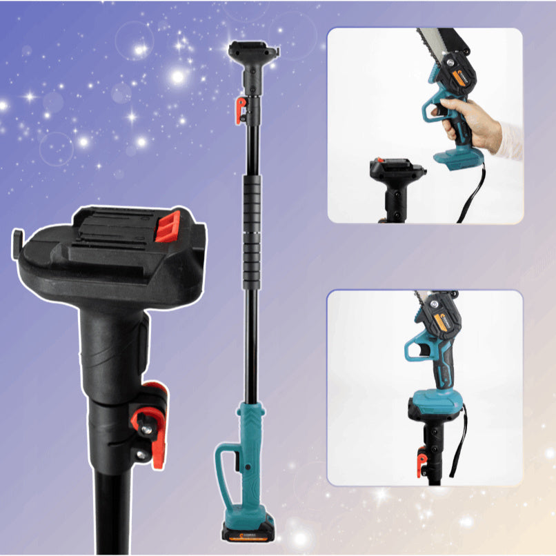 BATTERY OPERATED SAW WITH TELESCOPIC BOOM SUPER GARDEN TREE KIT Guide length 18 cm