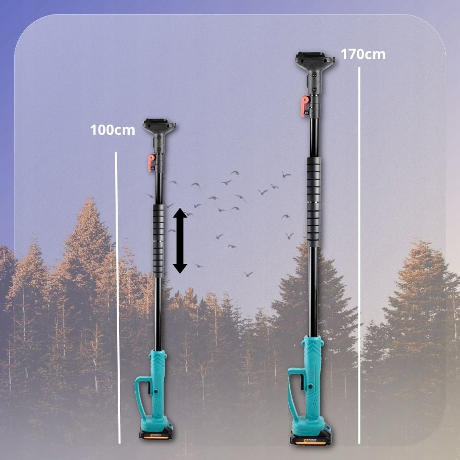 BATTERY OPERATED SAW WITH TELESCOPIC BOOM SUPER GARDEN TREE KIT Power supply battery operated