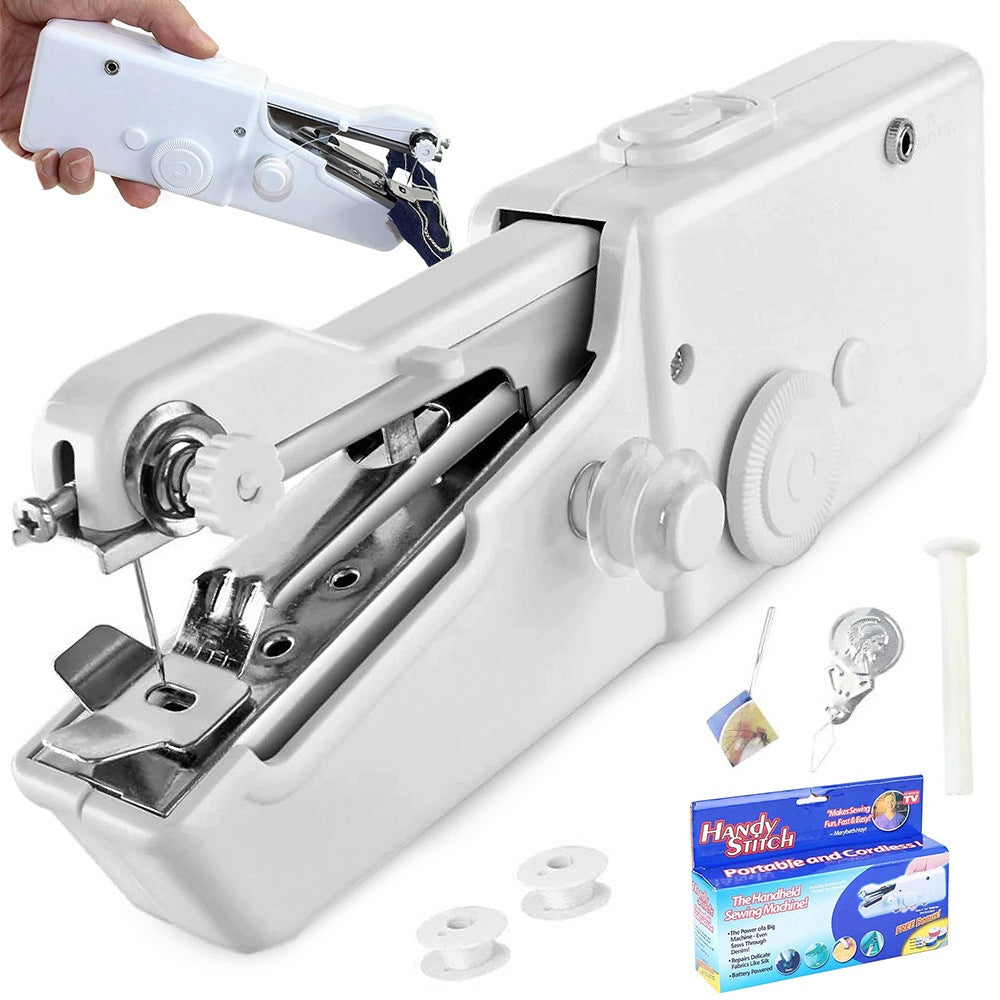 BATTERY OPERATED SEWING MACHINE FOR SMALL REPAIRS HANDHELD MINI PORTABLE WHITE Packaging status original