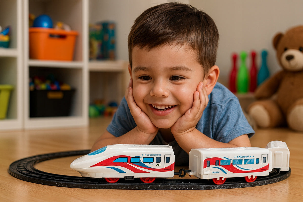 BATTERY-OPERATED TRAIN WITH TRACKS LIGHT SOUND QUEUE TRAM EXPRESS RIDES Brand no brand