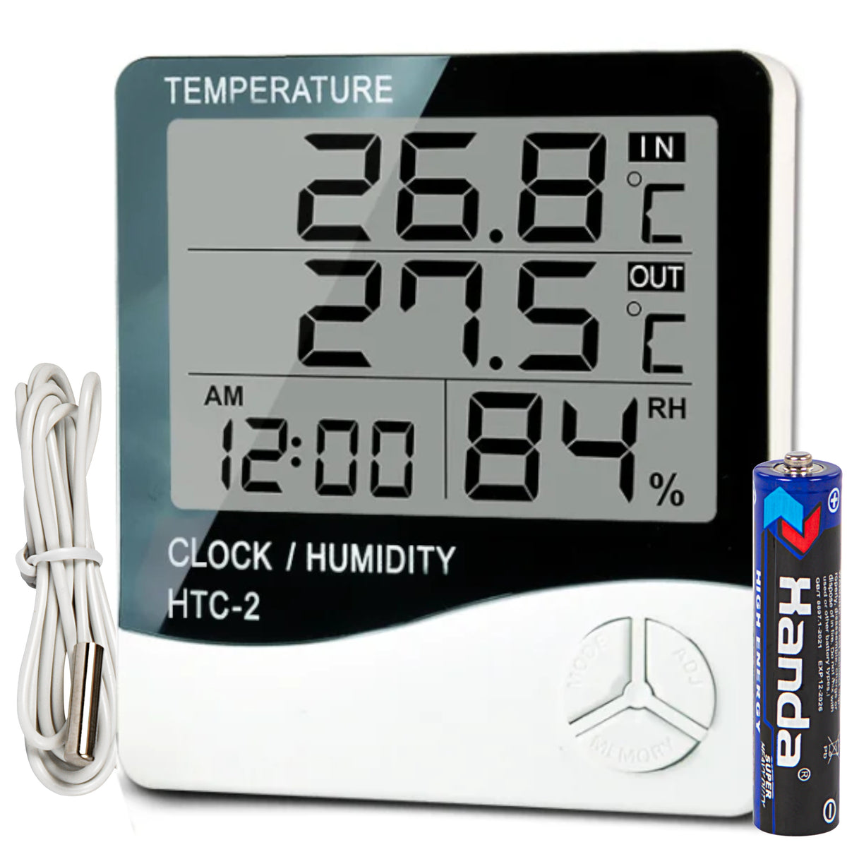 BATTERY-OPERATED WEATHER STATION BEWIRE THERMOHYGROMETER SENSOR CALL/WEW BLOW
