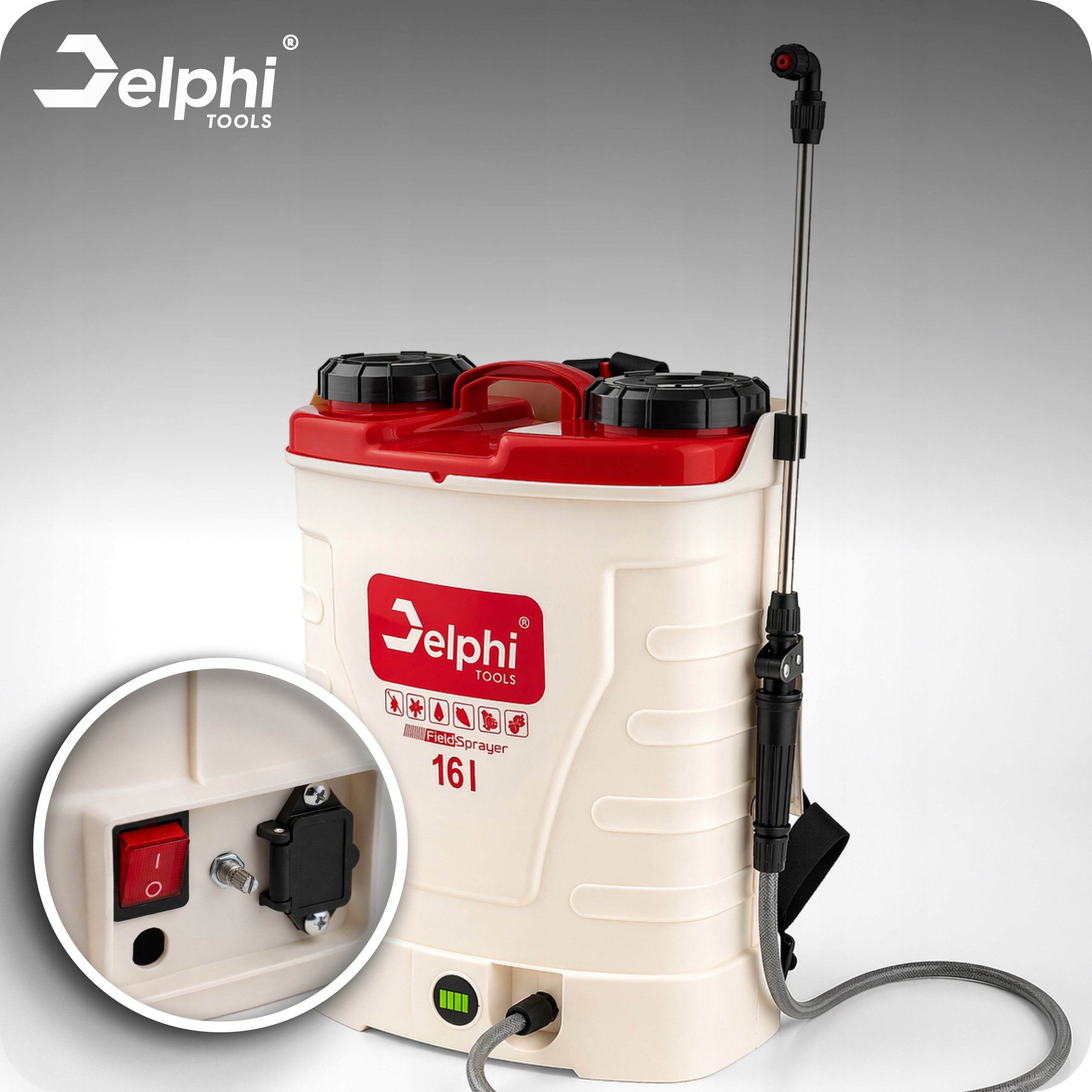 BATTERY PRESSURE BACKPACK SPRAYER 16L GARDEN 8Ah NOZZLES HOSE Maximum pressure 5.5 bar