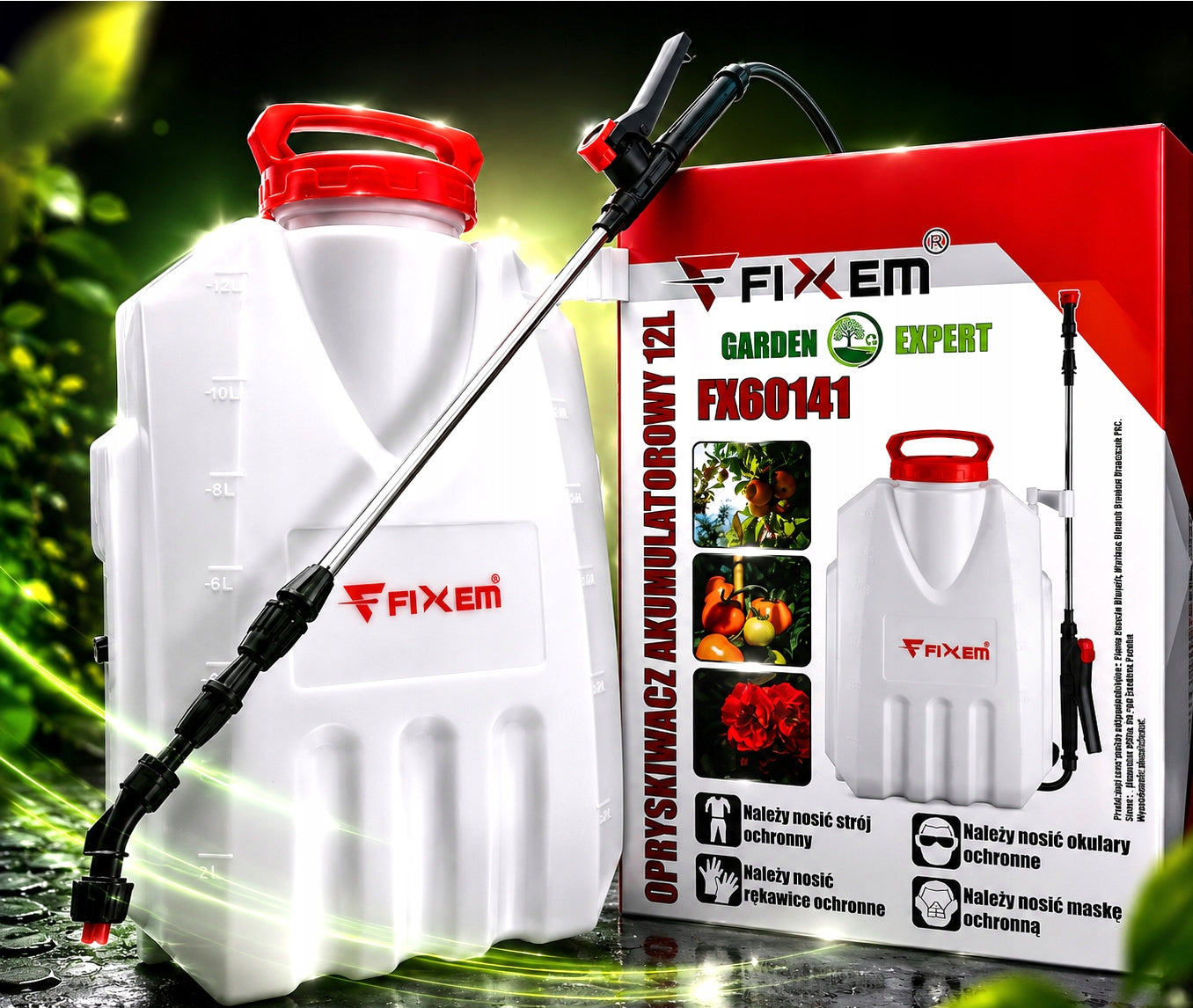BATTERY PRESSURE SPRAYER BACKPACK ELECTRIC 12L LANCE 117cm Spray range 200 cm