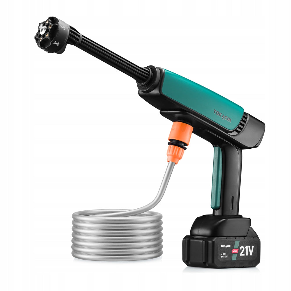 BATTERY PRESSURE WASHER MULTI NOZZLE POWERFUL 60bar FOR GARDEN 2xAKU 4Ah Maximum power 1000 W