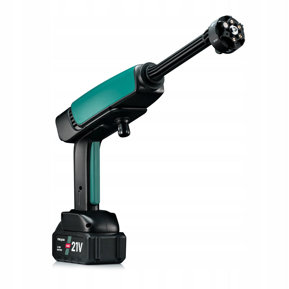 BATTERY PRESSURE WASHER MULTI NOZZLE POWERFUL 60bar FOR GARDEN 2xAKU 4Ah Pump type made of aluminum