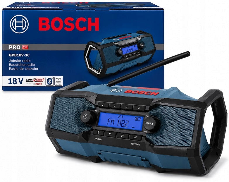 BATTERY RADIO CONSTRUCTION BLUETOOTH FM GPB 18V-3C 0*AH 6014A3200 BOSCH