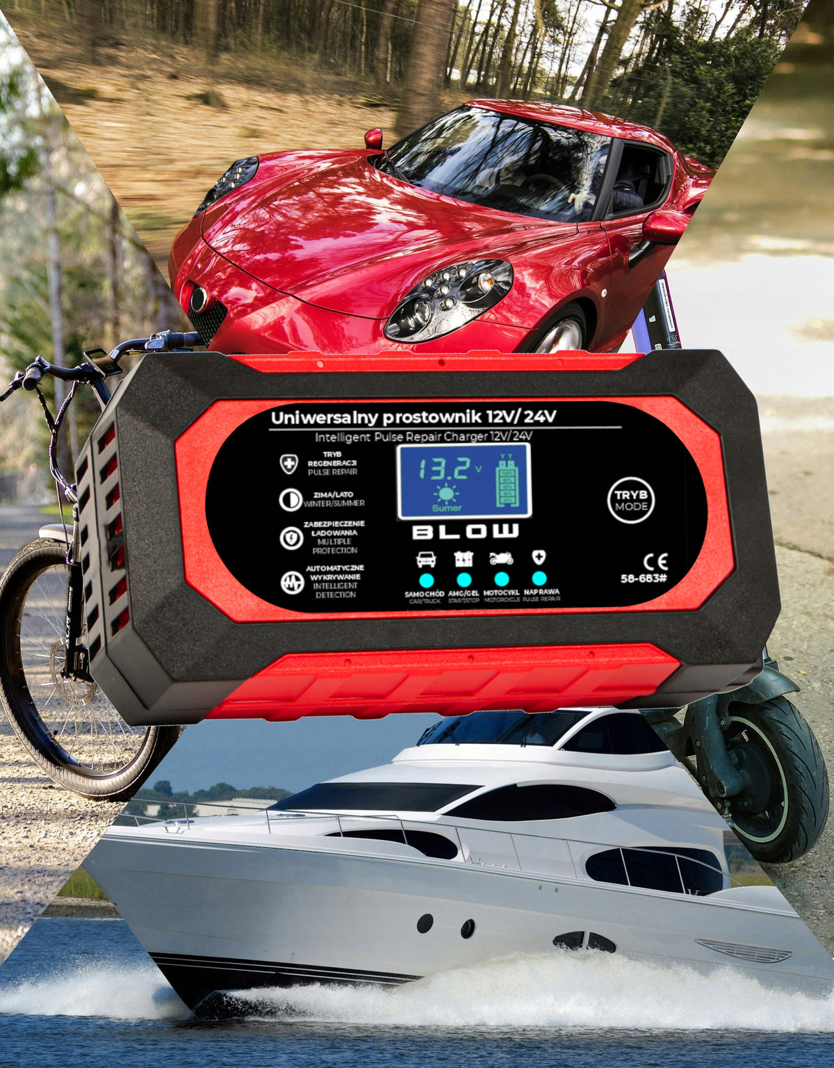 BATTERY RECTIFIER AUTOMATIC SMART CHARGER 24V 12V 8A Manufacturer's catalog number 58-684#