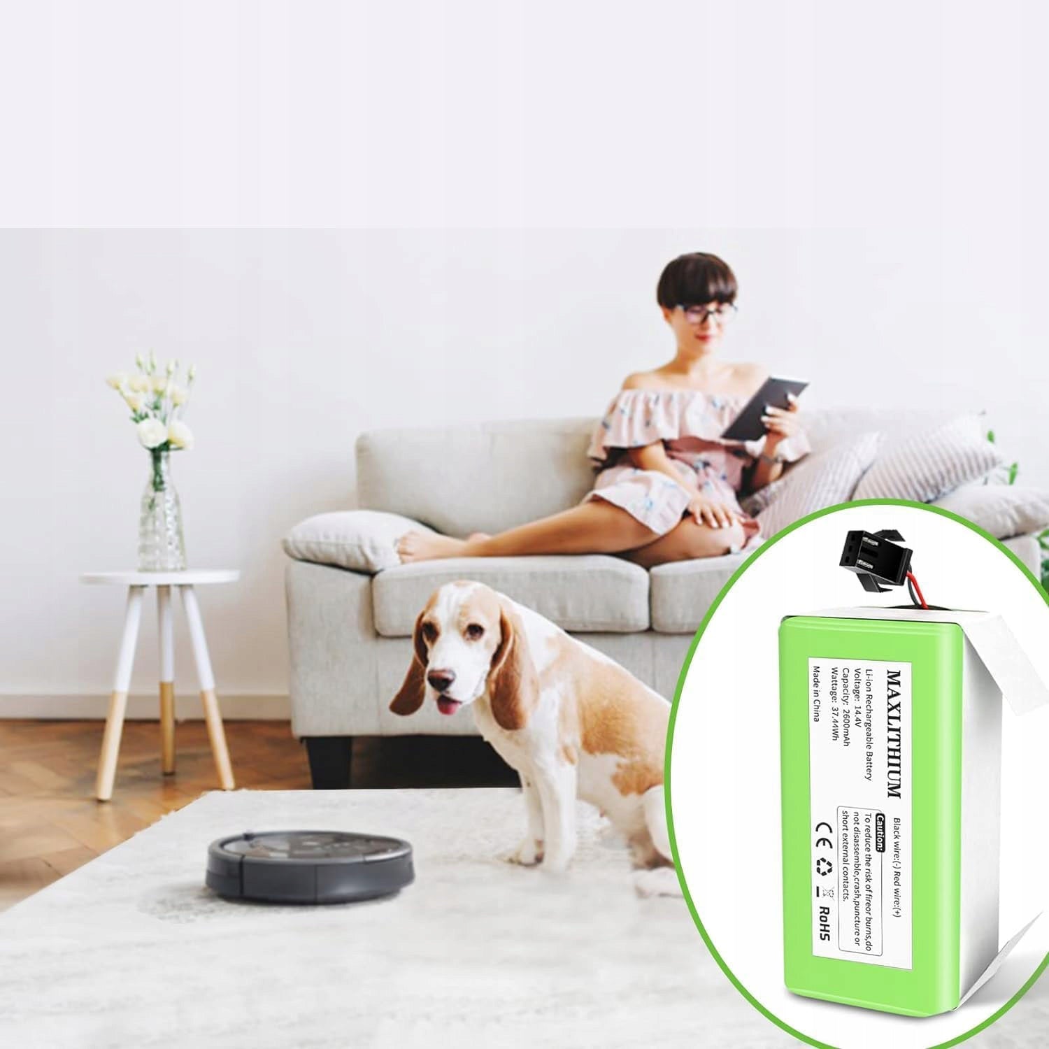 BATTERY REPLACEMENT BATTERY FOR MAMIBOT GREY EXVAC660 14,4V 2600MAH Packaging status original