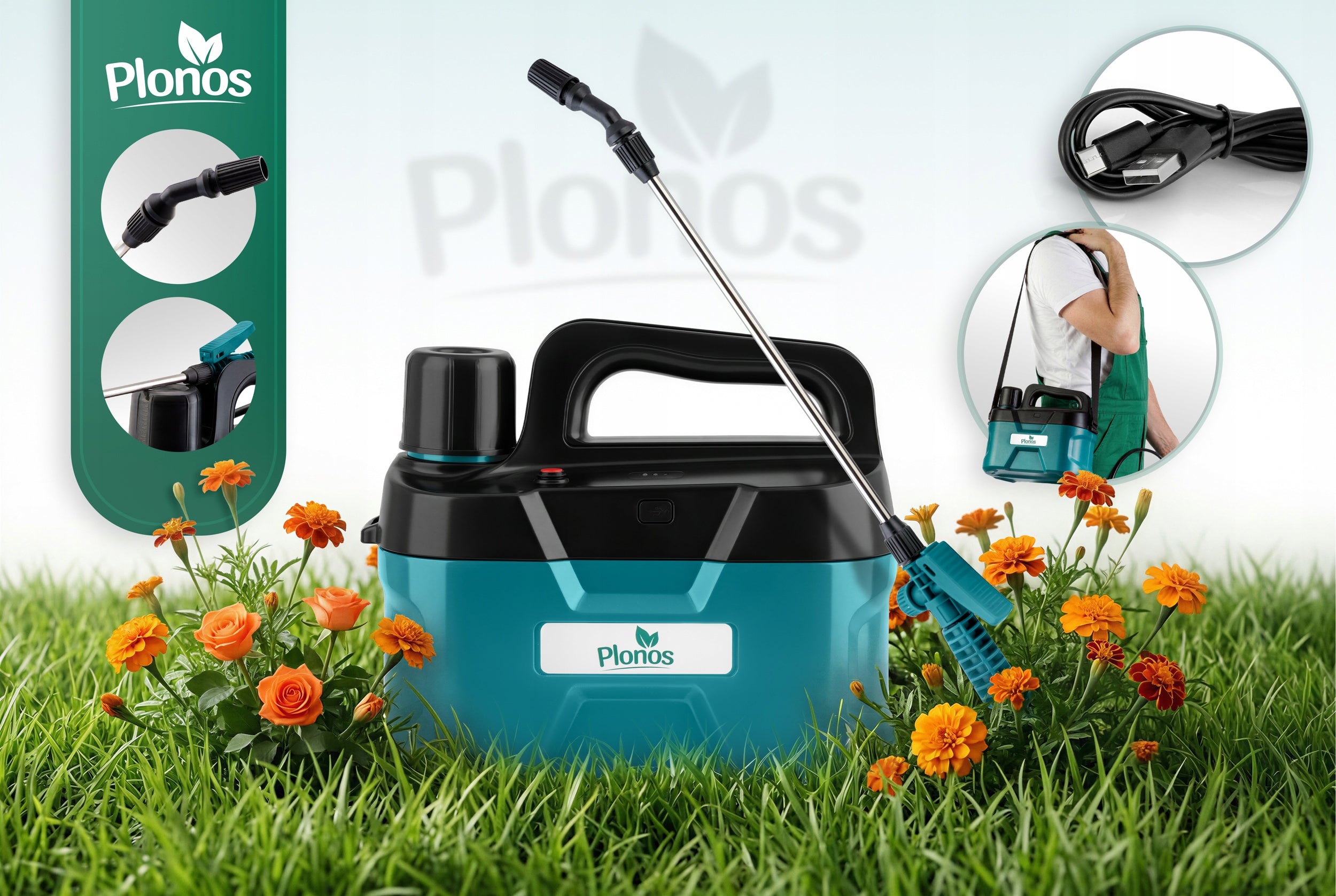 BATTERY SPRAYER 5L PRESSURE SPRAYER GARDEN LANCE USB-C Tank capacity 5 l