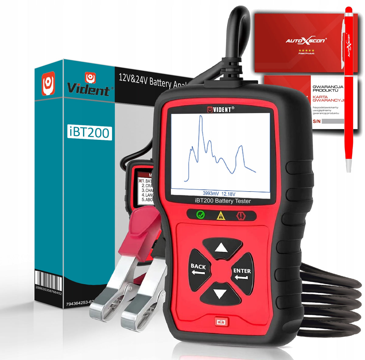 BATTERY TESTER 12V/24V iBT200 Polish Manufacturer code iBT200