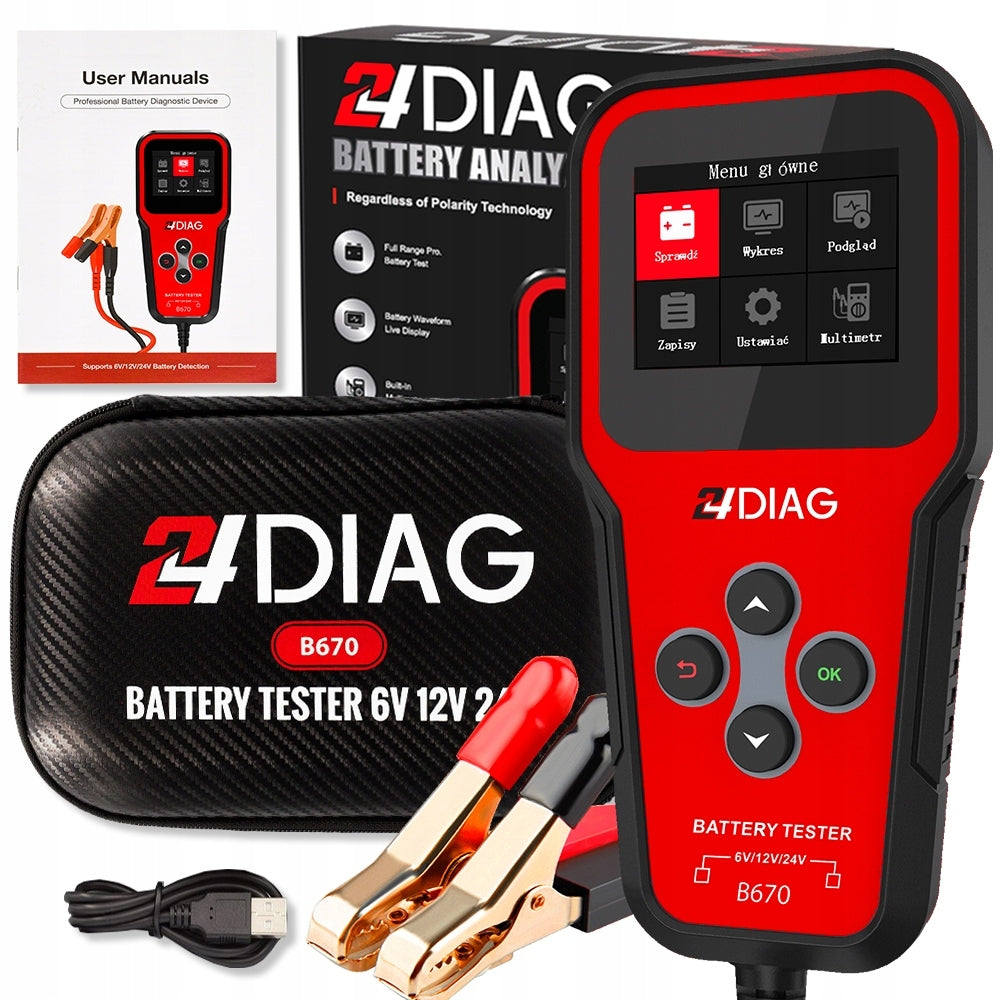 BATTERY TESTER 6V 12V 24V 2-300AH DIGITAL METER Polish