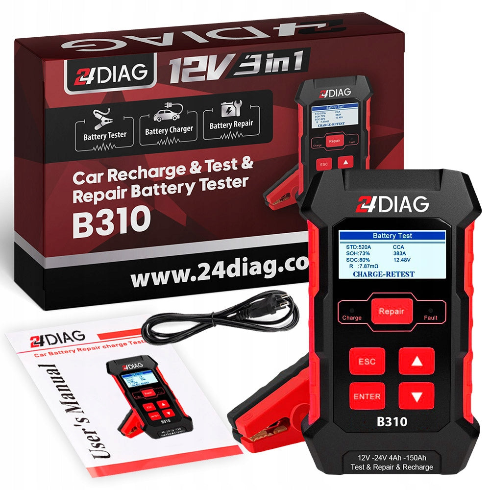 BATTERY TESTER RECTIFIER B310 12V 24V 10A CHARGER METER