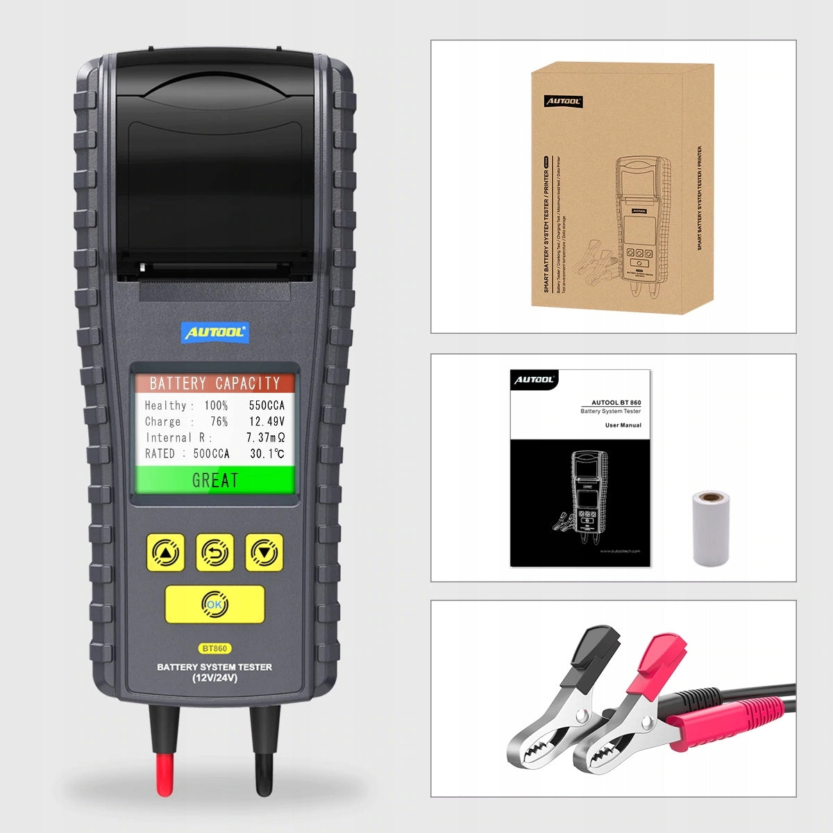 BATTERY TESTER WITH 12v 24v PRINTER EAN (GTIN) 5904954300276