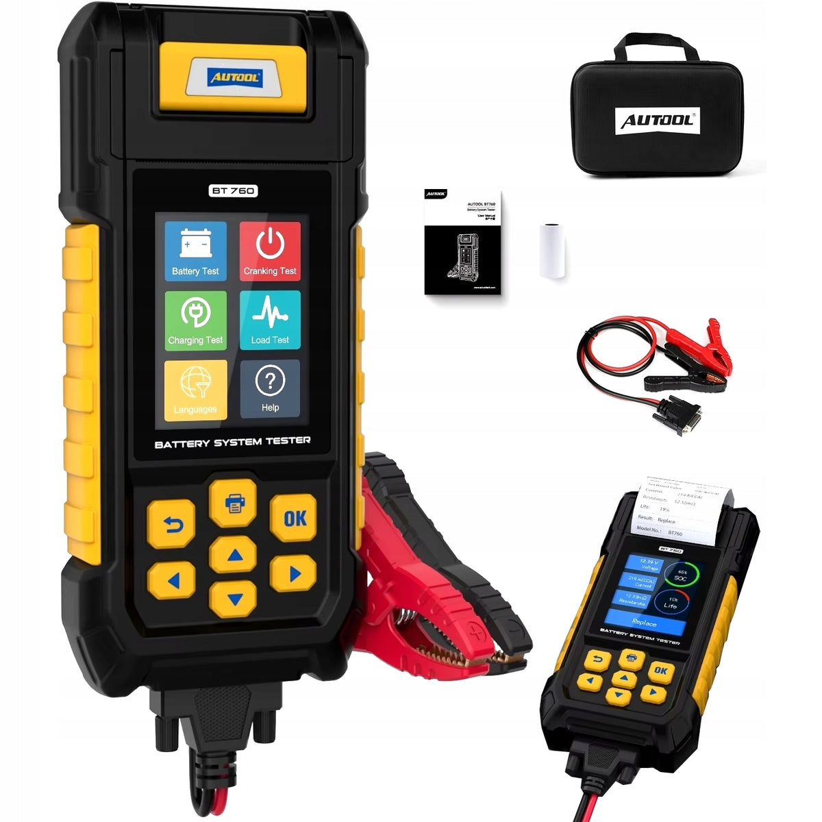 BATTERY TESTER WITH PRINTER 12v 24v Autool BT760 METER