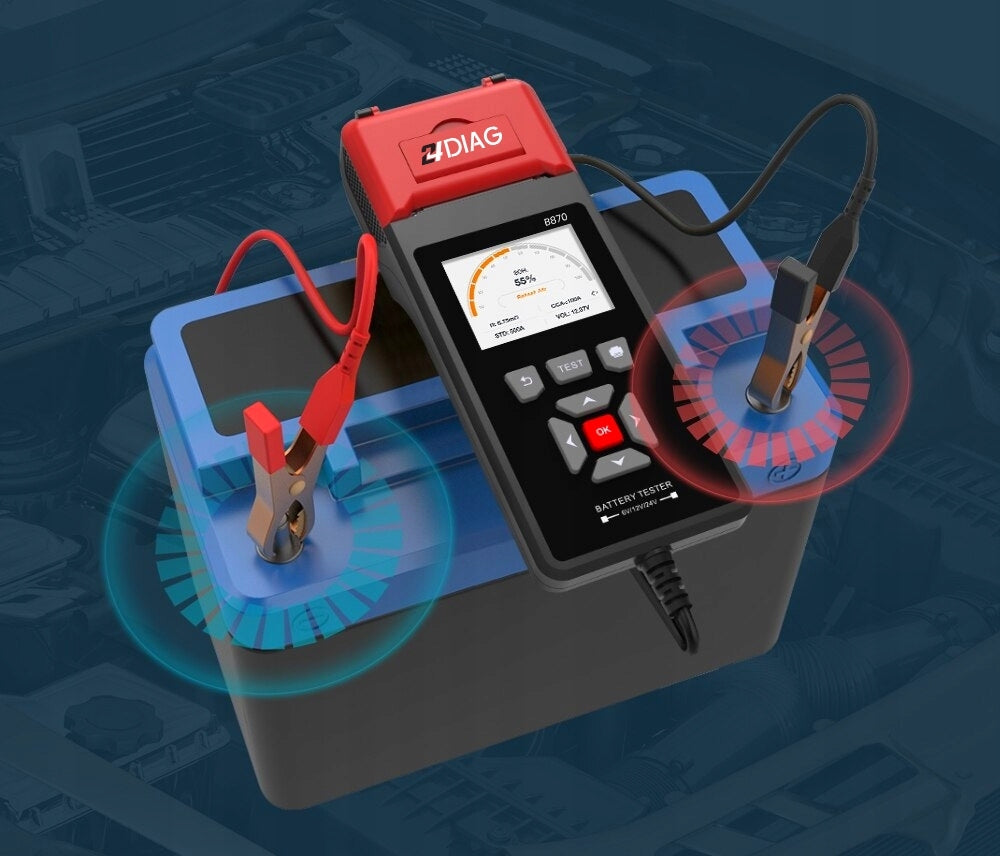BATTERY TESTER WITH PRINTER 6V 12V 24V Range 2AH to 300AH j.PL Manufacturer code MIERNIK B870 2-300AH 6V 12V 24V DRUK DO