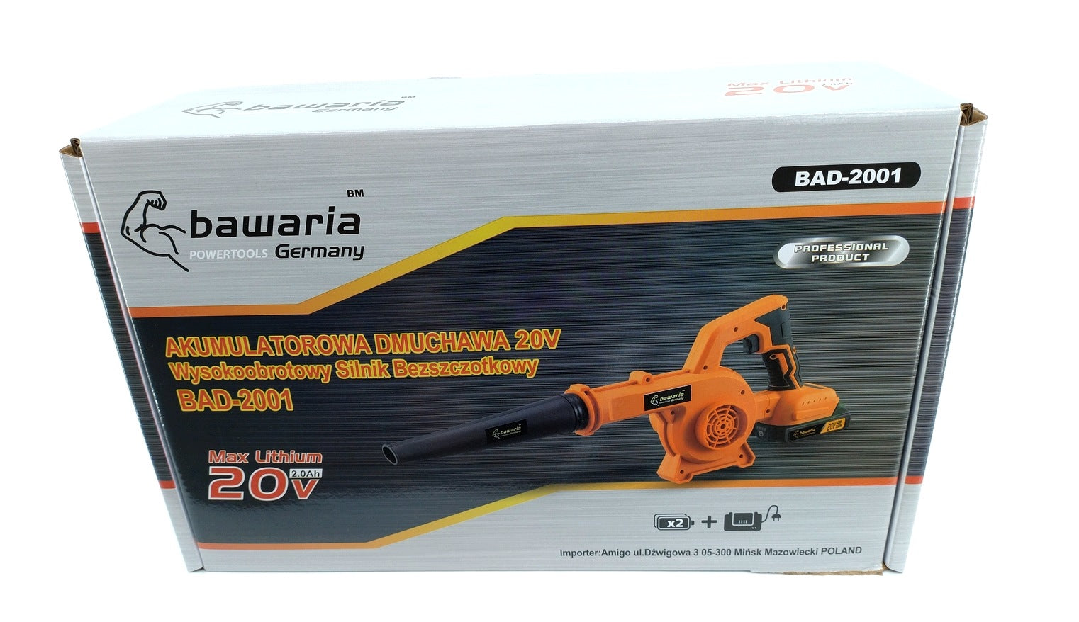 BAVARIA BAD-2001 battery blower adjustable +2 BL Motor batteries Manufacturer code BAD-2001