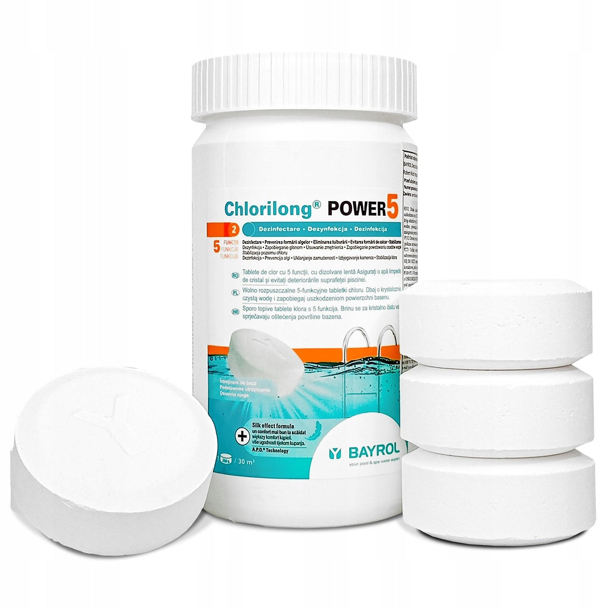BAYROL Chlorilong POWER LARGE POOL tablets MULTI CHLOR for ALGAE 1.25kg