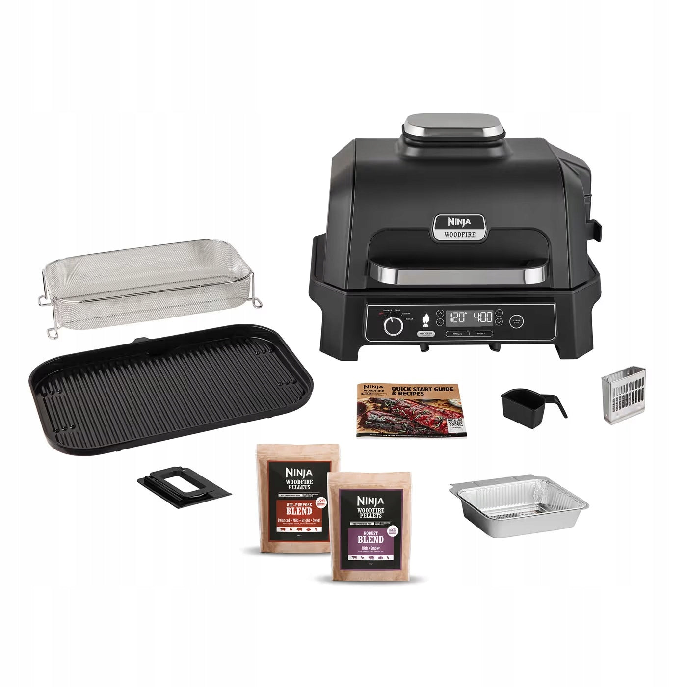 BBQ Electric Grill Ninja Woodfire Pro XL OG850EU 1395cm2 MEAT PROBE Packaging status original