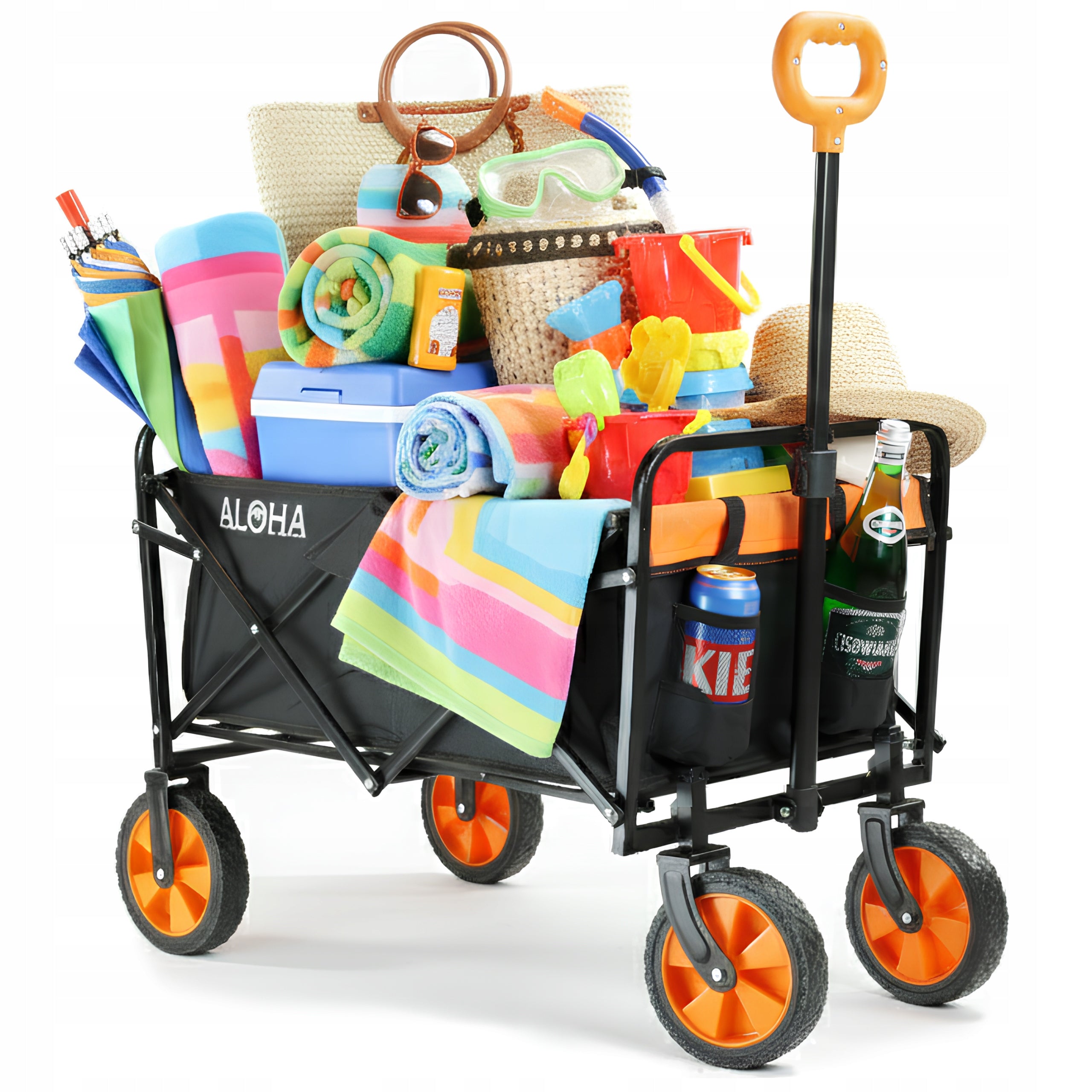 BEACH CART FOLDING TRANSPORT CAMPING GARDEN 100KG